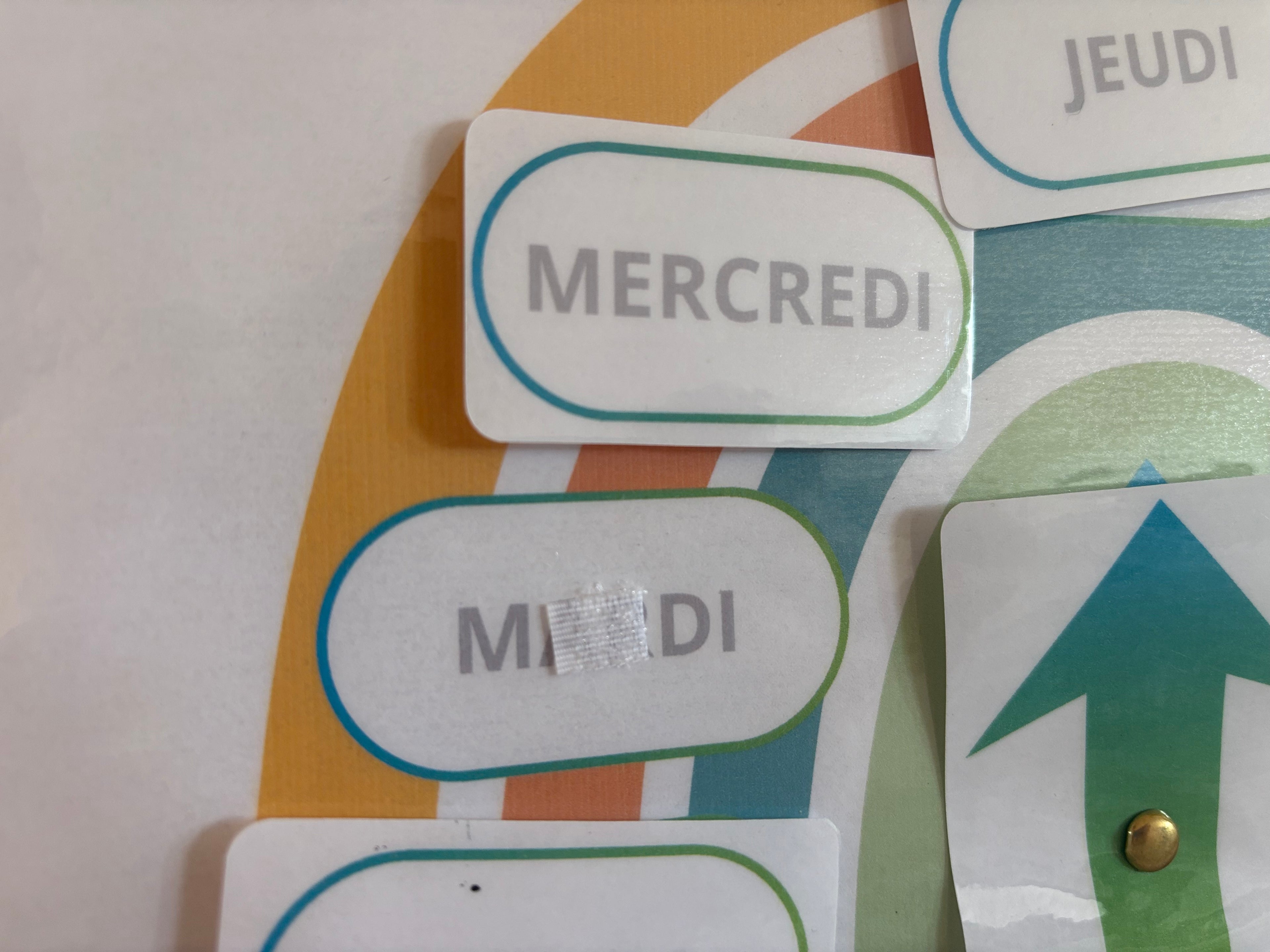 Support éducatif les jours de la semaine